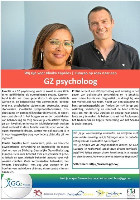 Vacature GZ psycholoog Curaçao